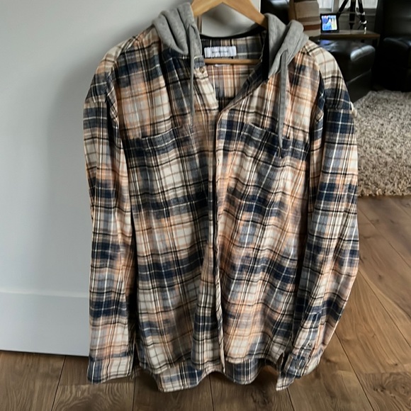 Urban outfitters Flannel Hoodie - Picture 1 of 4